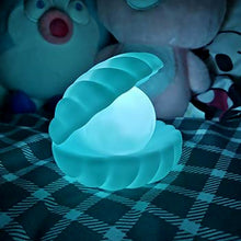 Pearl Shell Night Lamp Decorate Desk Lights Nursery Toy Lamp Led Pearl Shell Night Lights for Bedroom & Home (Small Battery Operated)