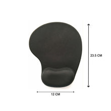 Detailed view of wrist support mouse pad, ideal for long computer sessions