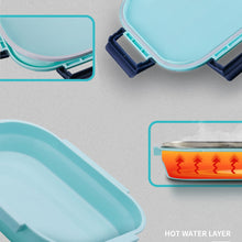 Lunch box with 4 compartments, black transparent design