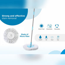 Steel spinner mop with cleaning bucket.