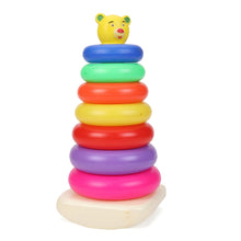 Set of 7 plastic stacking rings in teddy bear shape