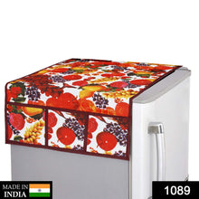 Fridge top cover featuring a fruit design, suitable for kitchen decor.