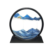 Moving Sand Art Picture Decor, 3D Deep Sea Sandscape Liquid Motion, Round Glass Frame Display Flowing Sand Relaxing Gift for Kids Adults Painting Artistic Sandscape for Home, Office, Ornament Desktop Art Bookshelves Decoration (1 Pc )