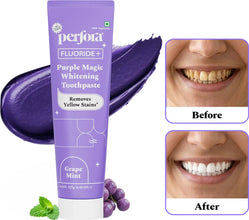 Perfora Purple Whitening Toothpaste-75g | Purple Toothpaste For Teeth Whitening | Teeth Stain Remover | Enamel Safe & Effective Teeth Whitener Oral care | Grape Mint