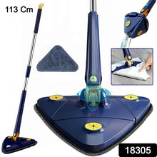 360° Rotatable Mop Triangle Mop with Long Handle (1 Pc / 113 Cm)