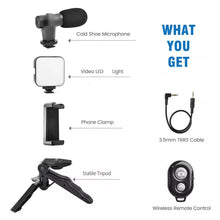 Vlogging kit with adjustable LED light