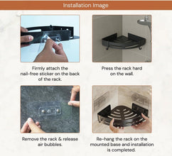 Aluminium Heavy Duty Self Adhesive Bathroom Corner Shelf (Pack of 1)