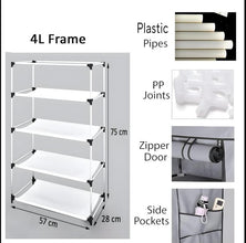 4 Rack Collapsible Wardrobe Cabinet and Shoe Rack
