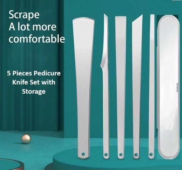 5 Pieces Pedicure Knife Set with Storage Case