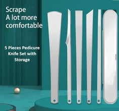 5 Pieces Pedicure Knife Set with Storage Case