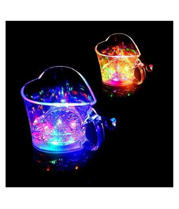 Heart Shape Activated Blinking Led Glass Cup