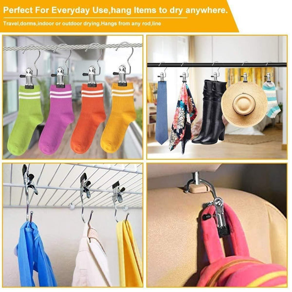 Laundry Hook Boot Hanging Hold Clips Pack of 20