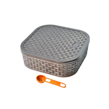Spice box with 7 sections, plastic design in wooden style