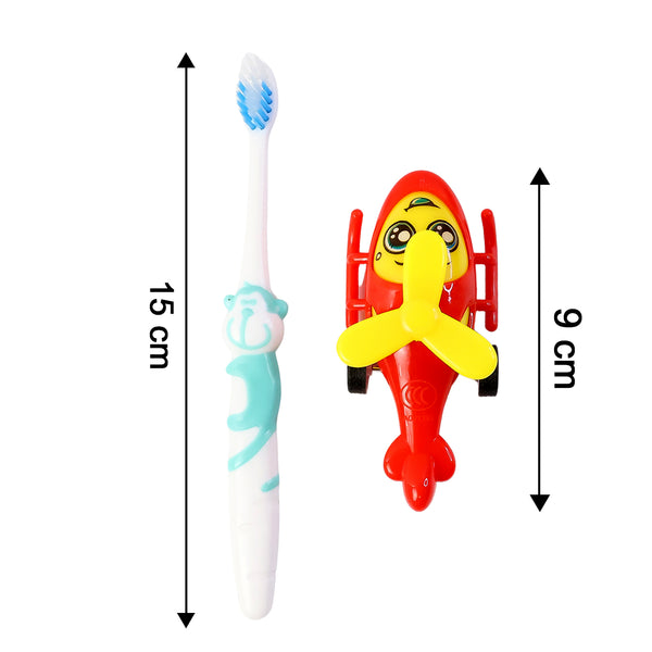 Kids Toothbrush And Helicopter Toy Set