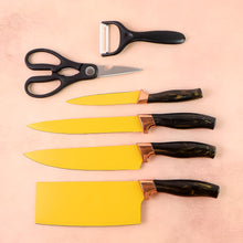 6 Pcs Professional Kitchen Knife Set With Chef Knives Cleaver Peeler  Scissors