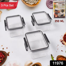 Kitchen Storage Container With Air Seal Lock Lid (3 Piece Set  250 Ml)