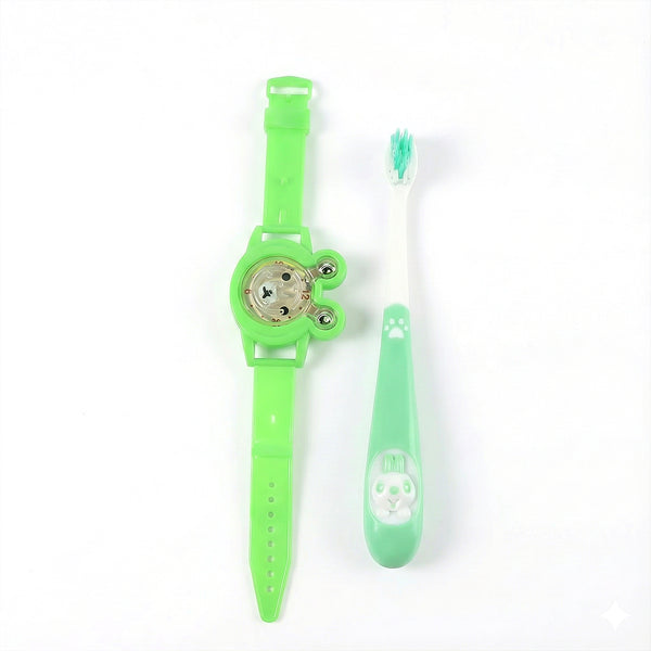 Kids Toothbrush And Cartoon Watch Toy Set
