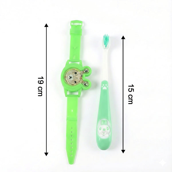Kids Toothbrush And Cartoon Watch Toy Set