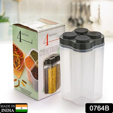 Lockable food storage jar, 4 sections