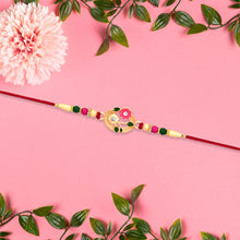 Flower Motif Rakhi With Moon-shaped Design