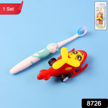 Kids Toothbrush And Helicopter Toy Set