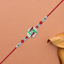 Silver-tone Swastik Rakhi