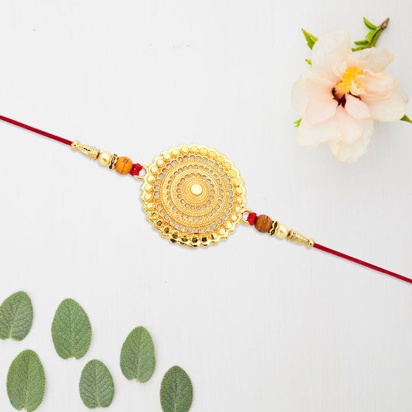 Golden Flower Rakhi